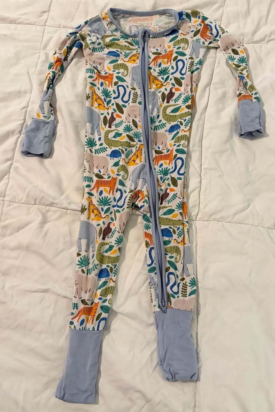 Little Sleepies Jungle Safari Bamboo Zippy Sleeper 6-12 Months